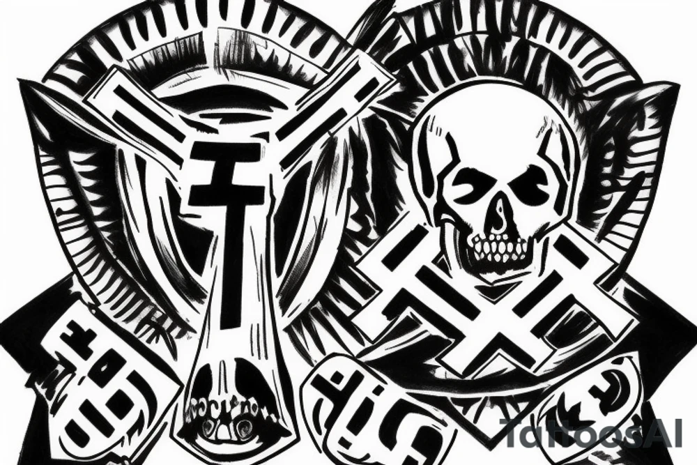 SS Third Reich swastika Totenkopf skull on a tank tattoo idea