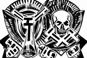 SS Third Reich swastika Totenkopf skull on a tank tattoo idea