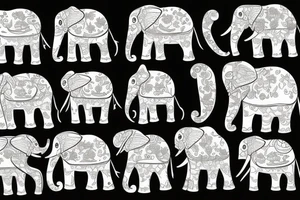 Elephant, flowers, cat tattoo idea