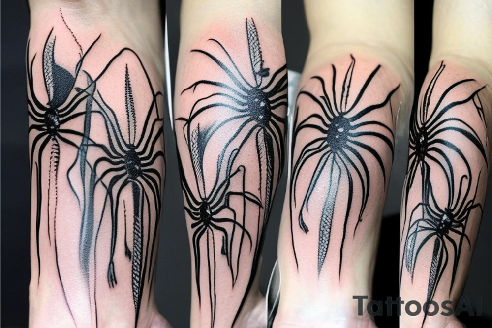 8 legged spiders tattoo idea