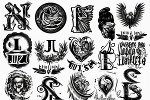 write the word justice in Latin letters tattoo idea