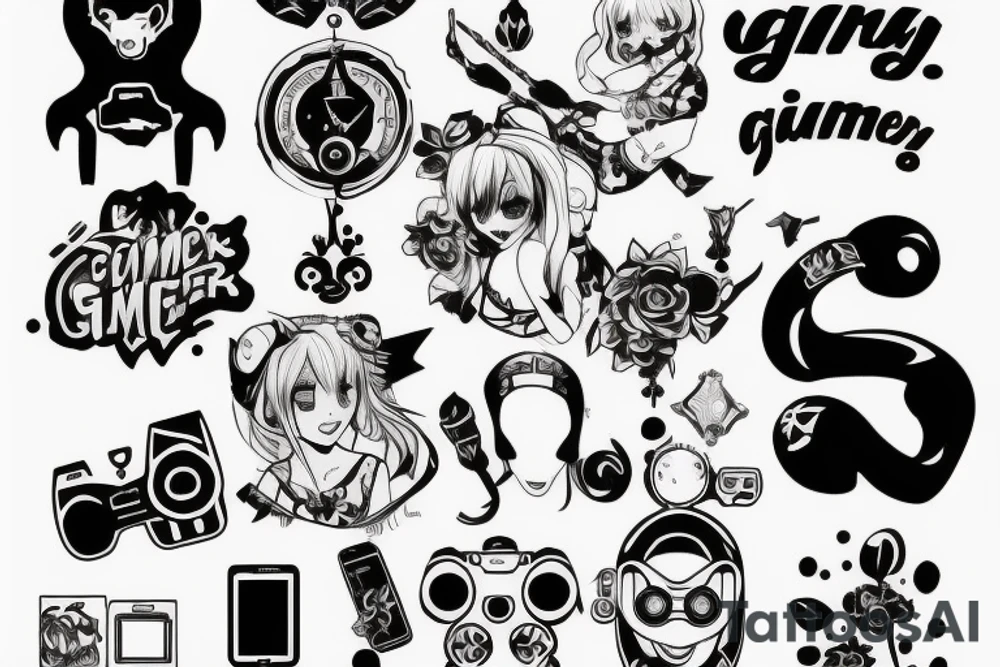 Not long text for girl gamer tattoo idea