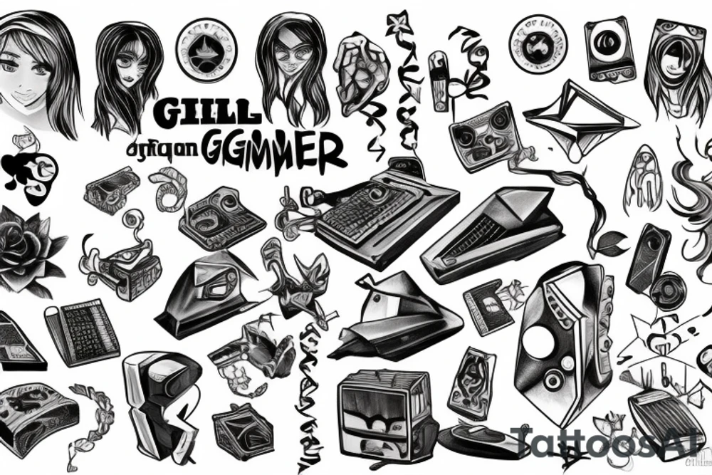 text for girl gamer tattoo idea
