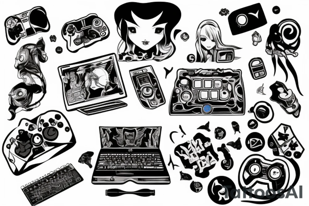 text for girl gamer tattoo idea