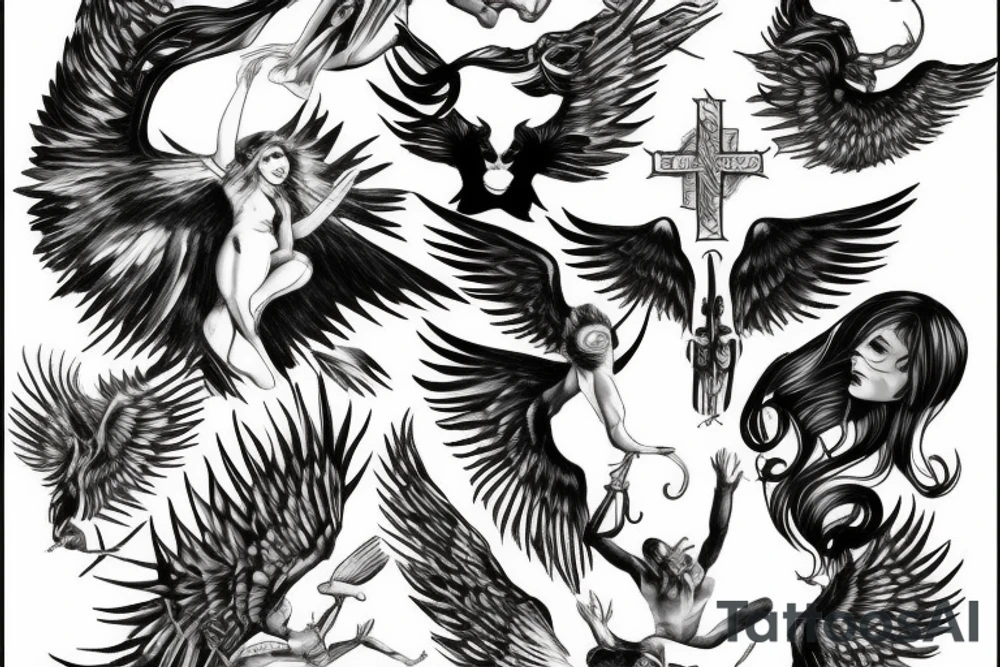 Fallen angel for the sky tattoo idea