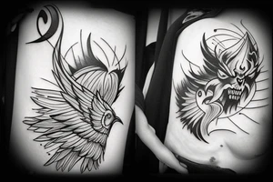 Tattoo representing good and evil coexisting tattoo idea