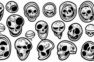 astronaut with a skull in its helmet floating across the space tattoo idea