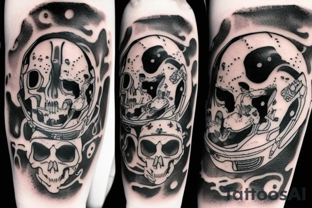 death astronaut floating in space tattoo idea