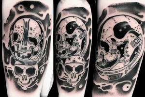 death astronaut floating in space tattoo idea