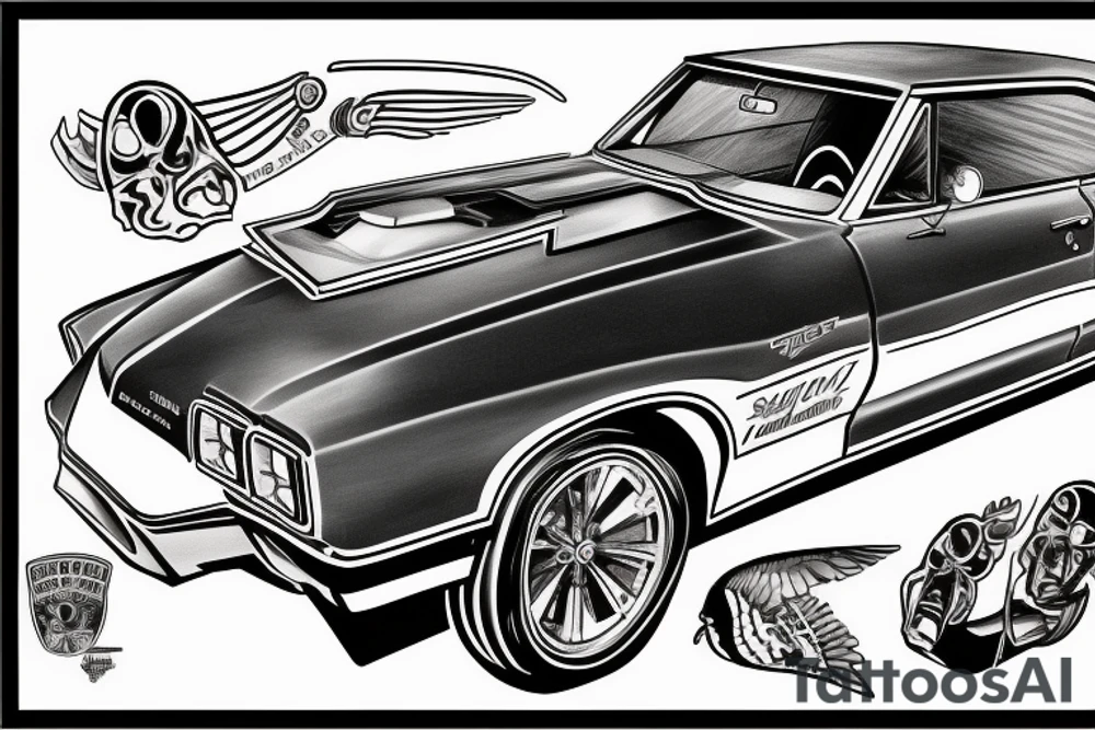 1967 Pontiac GTO Father and Grandfather Samuel Edward Walters tattoo idea