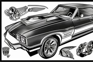 1967 Pontiac GTO Father and Grandfather Samuel Edward Walters tattoo idea