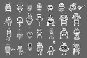 robot with a cigarette tattoo idea