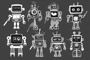 robot with a cigarette tattoo idea