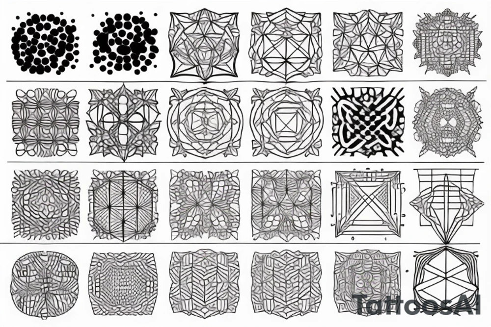 geometric patterns with dot-work tattoo idea