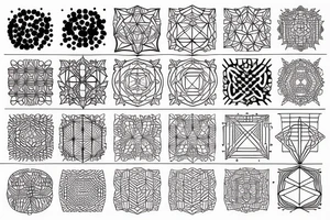 geometric patterns with dot-work tattoo idea