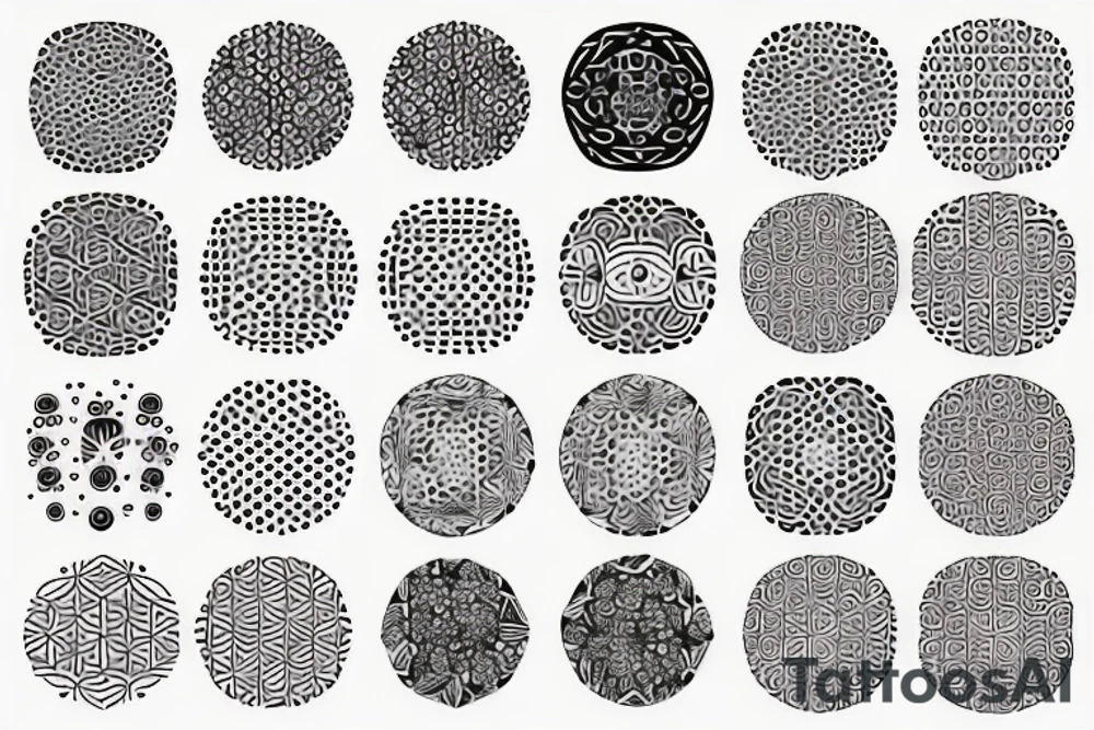 geometric patterns with dot-work tattoo idea
