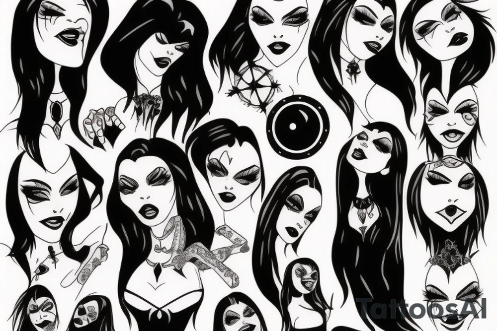 Vampiress gothic woman tattoo idea
