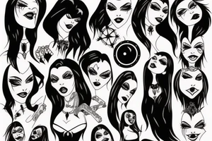 Vampiress gothic woman tattoo idea