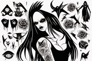 Vampiress gothic woman tattoo idea