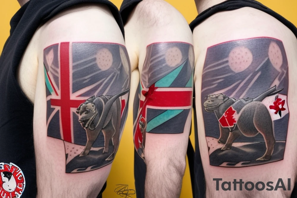 Hal Solo on a tauntaun with a Canadian flag tattoo idea