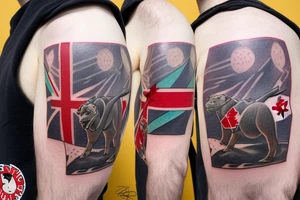 Hal Solo on a tauntaun with a Canadian flag tattoo idea