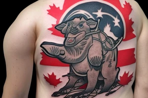 Hal Solo on a tauntaun with a Canadian flag tattoo idea