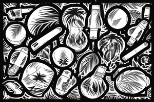 Palm trees with grenades tattoo idea