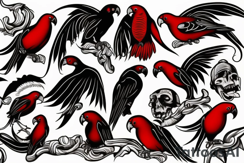Vampire parrot tattoo idea