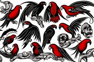 Vampire parrot tattoo idea