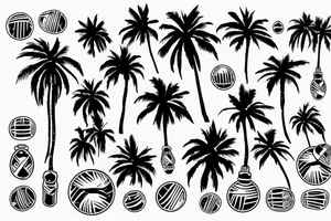 Palm trees with grenades instead of coconuts tattoo idea