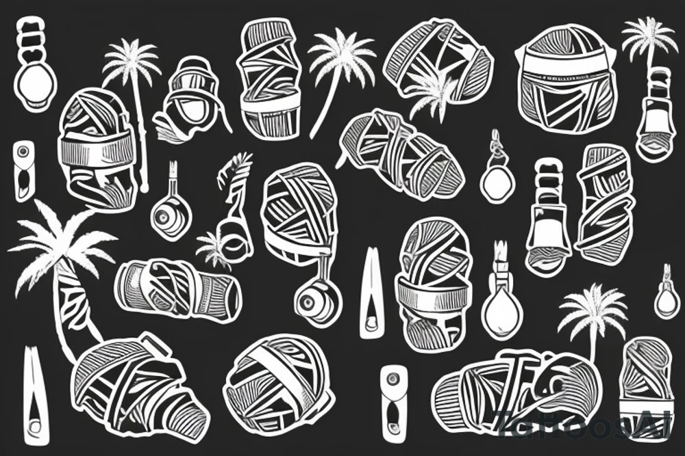 Palm trees with grenades instead of coconuts tattoo idea