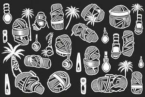 Palm trees with grenades instead of coconuts tattoo idea