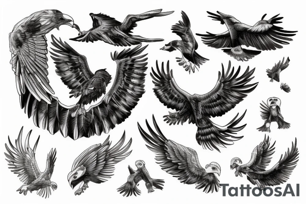 Bio mechanical eagle tattoo idea