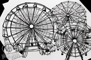 ferris wheel in forest tattoo idea