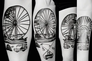 ferris wheel in forest tattoo idea