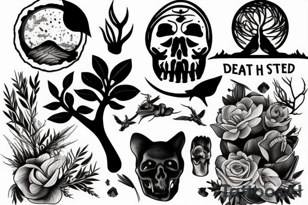 Death in a nature scene tattoo idea