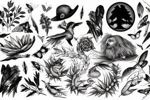 Death in a nature scene tattoo idea