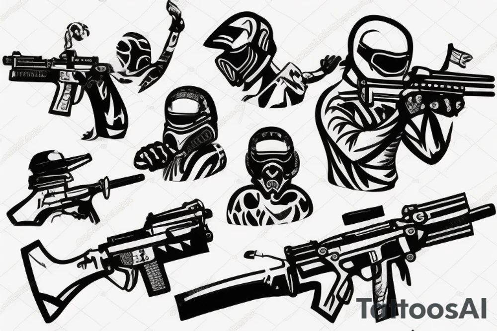 paintball player tattoo idea