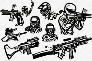 paintball player tattoo idea