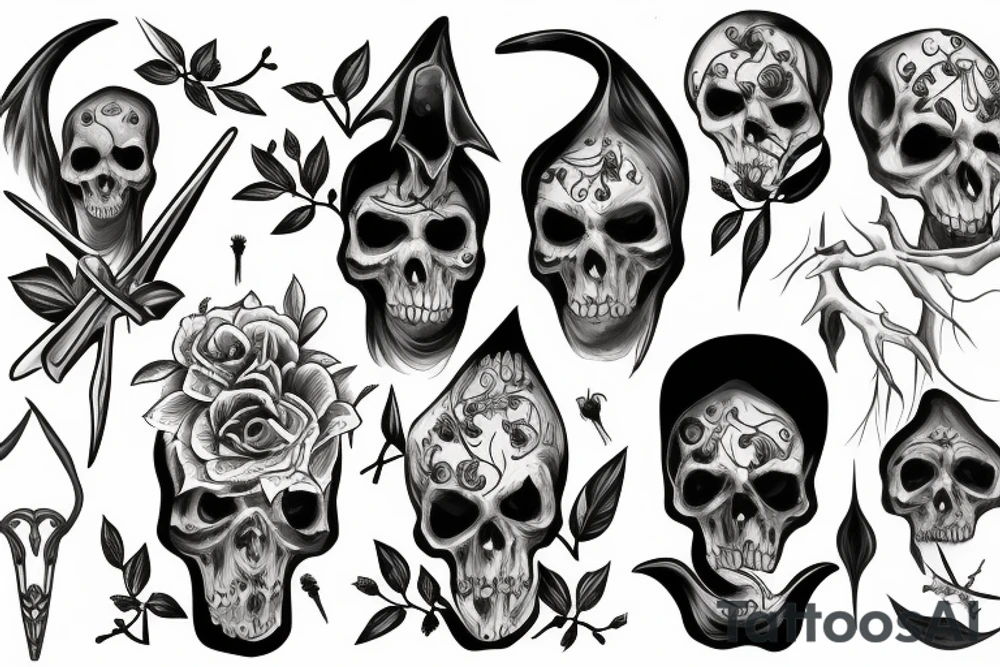 Grim reaper nature tattoo idea