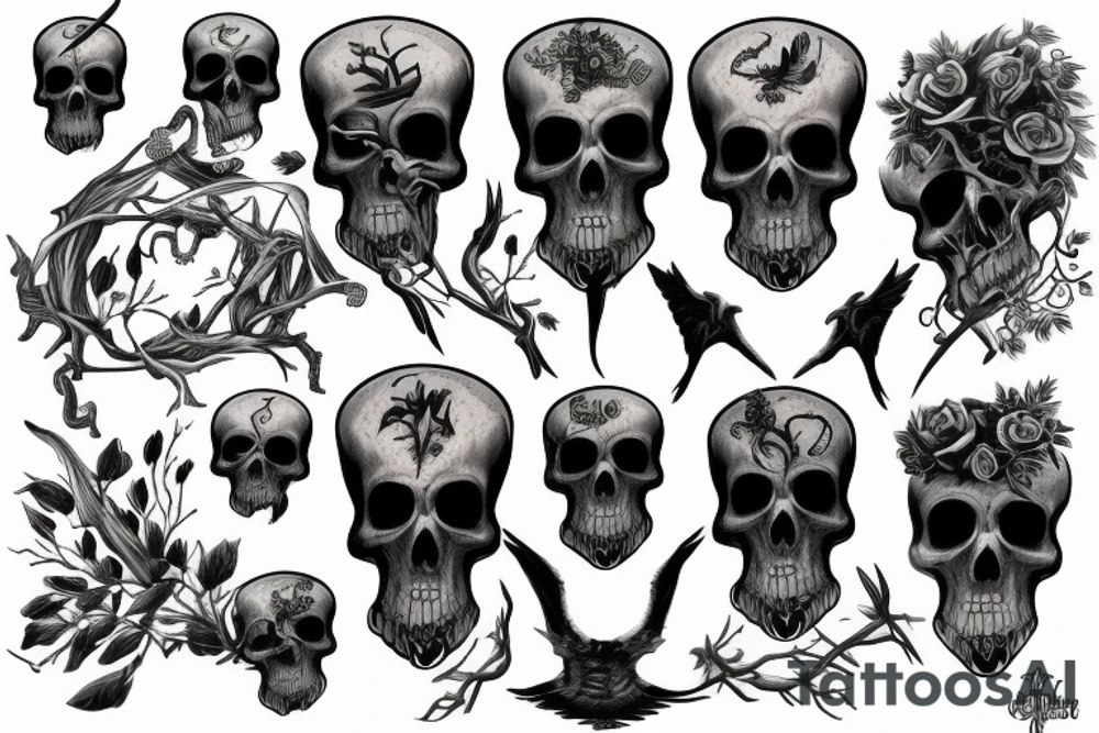 Grim reaper nature tattoo idea
