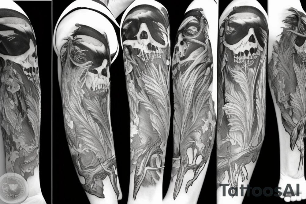 Grim reaper nature tattoo idea