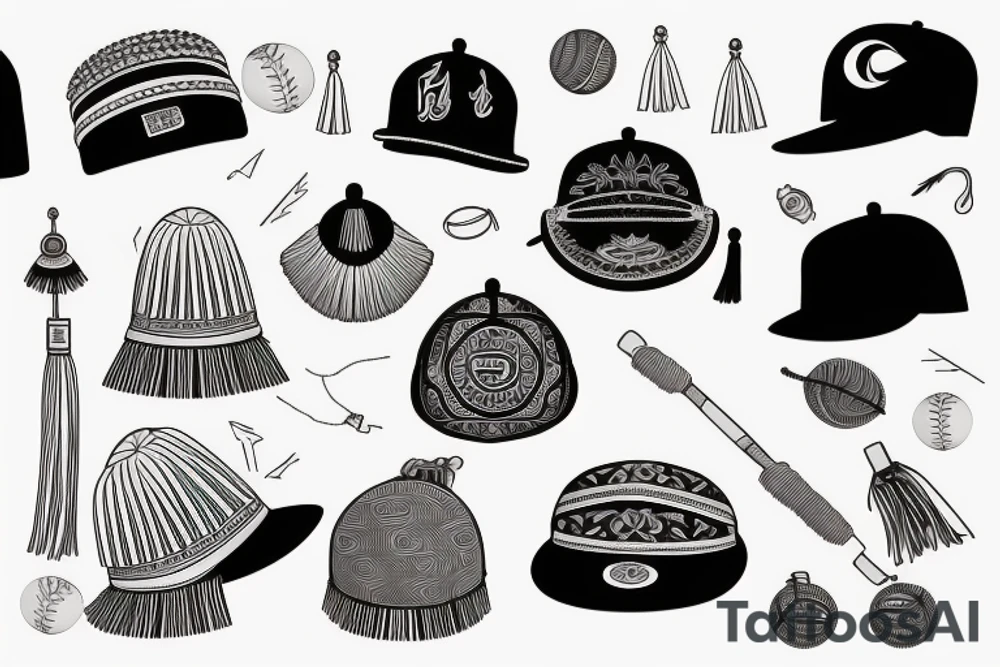 a turkish fez with tassel that look like a baseball cap tattoo idea