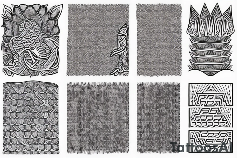 a sleeve tattoo incorporating waves, a bird, turkish fez, and geometric patterns tattoo idea