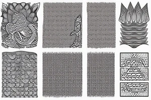 a sleeve tattoo incorporating waves, a bird, turkish fez, and geometric patterns tattoo idea