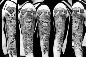 Future samurai mask tattoo idea
