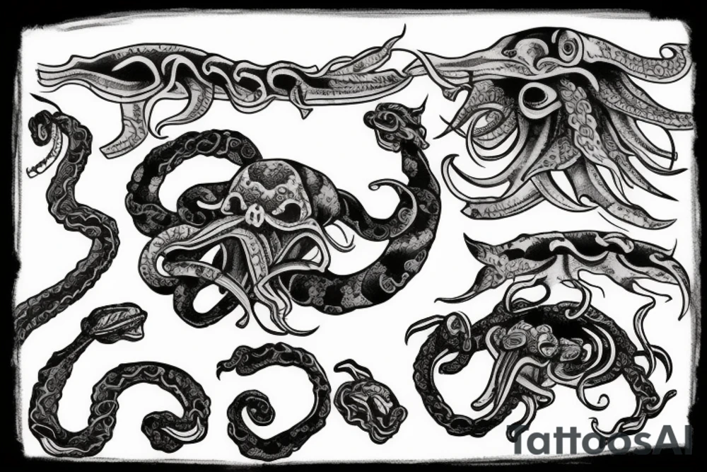 Killed kraken tattoo idea