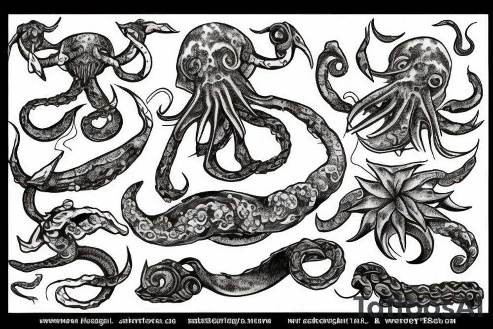 Killed kraken tattoo idea