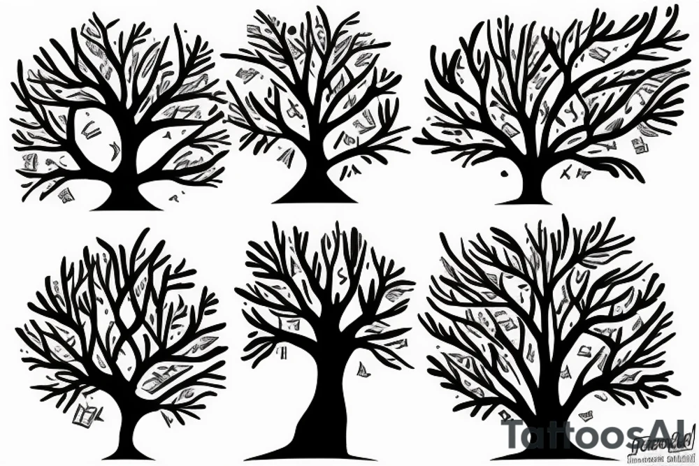 A tree made of dollars tattoo idea