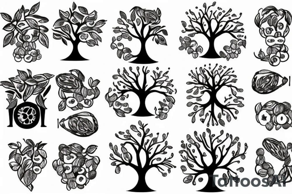 A tree With dollars fruits tattoo idea
